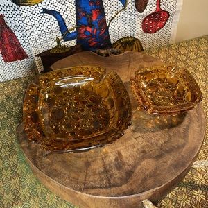 Pair of Blenko Bubble Ashtrays